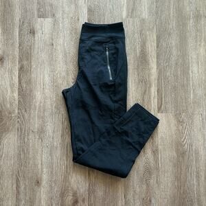 Athleta Trekkie North Joggers Black Size 0 High Rise Ripstop Fabric Semi Fitted